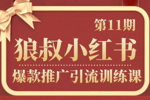 狼叔小紅書爆款推廣引流訓練課第11期，手把手帶你玩轉小紅書
