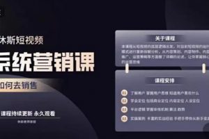 休斯短視頻系統運營大課，你掌握核心的運營思維 價值7800元