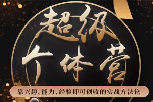 超級(jí)個(gè)體營(yíng)：解鎖個(gè)人“優(yōu)勢(shì)”，實(shí)現(xiàn)個(gè)人品牌持續(xù)變現(xiàn)