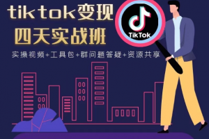 tiktok變現四天實戰班，連懟技術+矩陣玩法賺美金！價值998元