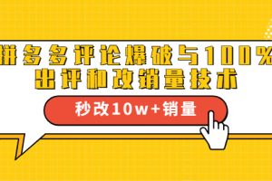 2021拼多多黑科技：拼多多評論爆破與100%出評和改銷量技術(shù)