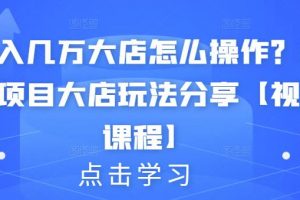 月入幾萬大店怎么操作？虛擬項目大店玩法分享【視頻課程】