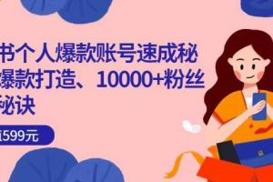 小紅書個人爆款賬號速成秘籍，爆款打造、10000+粉絲引流秘訣