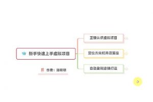 新手如何操作虛擬項(xiàng)目？從0打造月入上萬(wàn)店鋪技術(shù)【視頻課程】