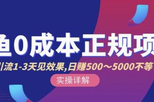 宇晨閑魚無貨源，十幾節課程豐富講訴閑魚賣貨技巧，價值6980