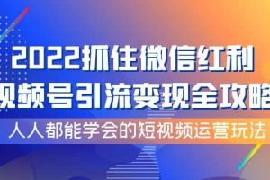 2022抓住微信紅利，視頻號引流變現(xiàn)全攻略，人人都能學(xué)會的短視頻運(yùn)營玩法