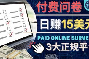 參與付費(fèi)調(diào)查，利用自己的空閑時(shí)間完成問卷，適合新手的平臺(tái)，日賺15美元