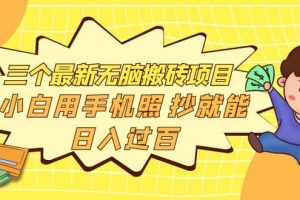 三個最新無腦搬磚項目，小白用手機照抄就能日入過百