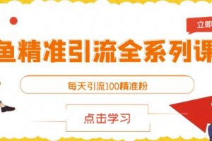 閑魚精準引流全系列課程，每天引流100精準粉【視頻課程】
