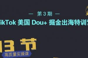 TikTok美國(guó)Dou 掘金出海特訓(xùn)營(yíng)，美國(guó)dou 成功投放95%