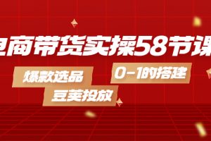 電商帶貨實(shí)操58節(jié)課，爆款選品，豆莢投放，0-1的搭建