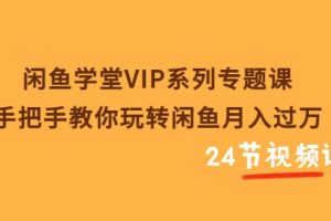閑魚學堂VIP系列專題課：手把手教你玩轉閑魚月入過萬（共24節(jié)視頻課）