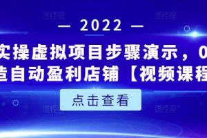 新人實操虛擬項目步驟演示，0基礎(chǔ)打造自動盈利店鋪【視頻課程】
