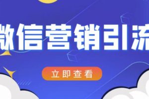 微信營(yíng)銷(xiāo)策劃引流系列課程，每天引流100精準(zhǔn)粉