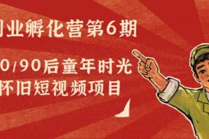 副業孵化營第6期：80/90后童年時光懷舊短視頻項目