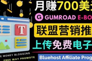 通過虛擬商品交易平臺Gumroad，發布免費電子書 并推廣自己的聯盟營銷鏈賺錢