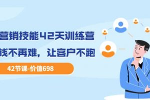 職場營銷技能42天訓(xùn)練營，讓賺錢不再難，讓客戶不跑，業(yè)績翻翻（價值698）