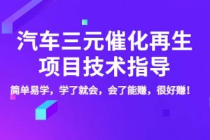 汽車三元催化再生項目技術指導，簡單易學，學了就會，會了能賺，很好賺！