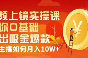 視頻上鏡實(shí)操課：帶你0基礎(chǔ)演出吸金爆款，賺錢(qián)主播如何月入10W