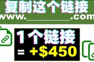 復(fù)制鏈接賺美元，一個鏈接可賺450 ，利用鏈接點擊即可賺錢的項目(視頻教程)