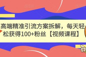 高端精準引流方案拆解，每天輕松獲得100 粉絲【視頻課程】