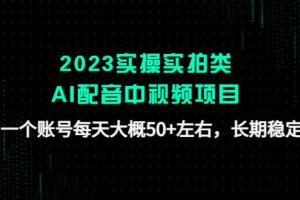 2023實(shí)操實(shí)拍類AI配音中視頻項(xiàng)目，一個(gè)賬號每天大概50 左右，長期穩(wěn)定