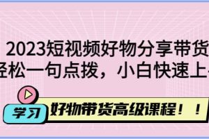 2023短視頻好物分享帶貨，好物帶貨高級課程，輕松一句點撥，小白快速上手