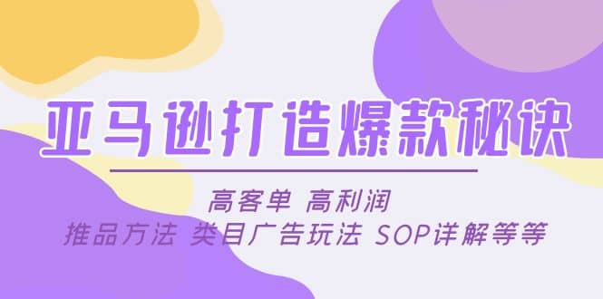 亞馬遜打造爆款秘訣：高客單 高利潤 推品方法 類目廣告玩法 SOP詳解等等插圖