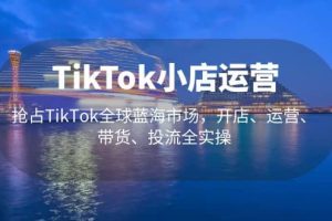 TikTok小店運營 搶占TikTok全球藍海市場，開店、運營、帶貨、投流全實操