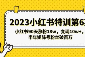 2023小紅書特訓(xùn)第6期，小紅書90天漲粉18w，變現(xiàn)10w ，半年矩陣號(hào)粉絲破百萬(wàn)