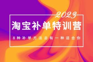 2023最新淘寶補單特訓營，8種補單方法總有一種適合你