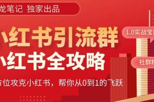 價值980元的《小紅書運營和引流課》，日引100高質量粉