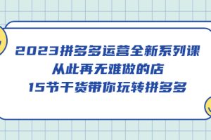 2023拼多多運營全新系列課，從此再無難做的店，15節干貨帶你玩轉拼多多