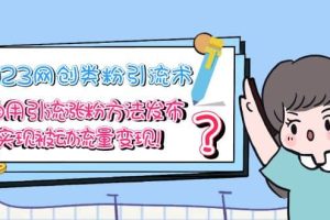 2023網(wǎng)創(chuàng)類粉引流術(shù)，自用引流漲粉方法發(fā)布，實(shí)現(xiàn)被動(dòng)流量變現(xiàn)