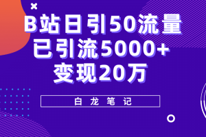 B站日引50 流量，實戰已引流5000 變現20萬，超級實操課程