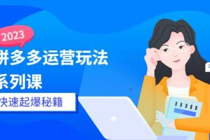 2023拼多多運營-玩法系列課—-快速起爆秘籍【更新-25節(jié)課】
