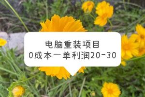 電腦系統重裝項目，0成本一單利潤20-30