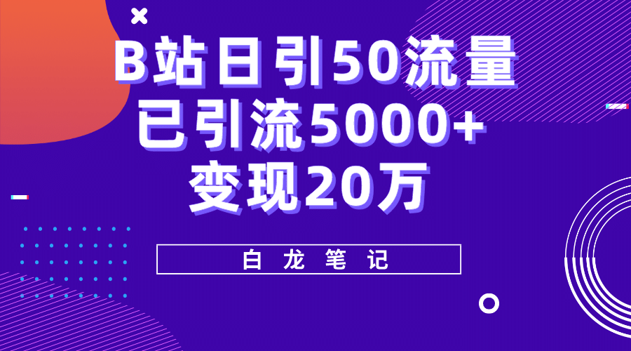B站日引50 流量，實戰已引流5000 變現20萬，超級實操課程插圖