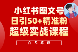小紅書圖文號日引50 精準流量，超級實戰的小紅書引流課，非常適合新手
