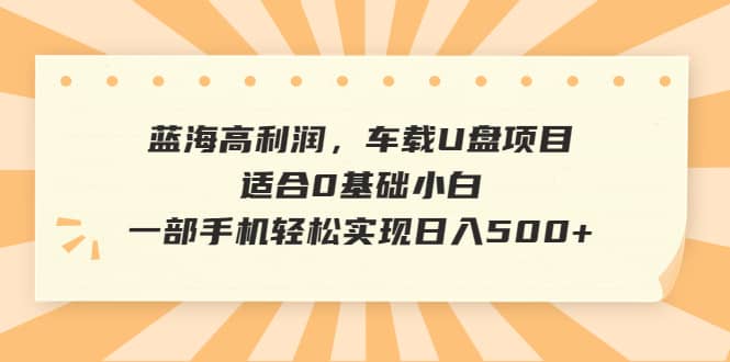 藍海高利潤,車載U盤項目,適合0基礎(chǔ)小白,一部手機輕松實現(xiàn)日入500插圖 藍海高利潤,車載U盤項目,適合0基礎(chǔ)小白,一部手機輕松實現(xiàn)日入500插圖
