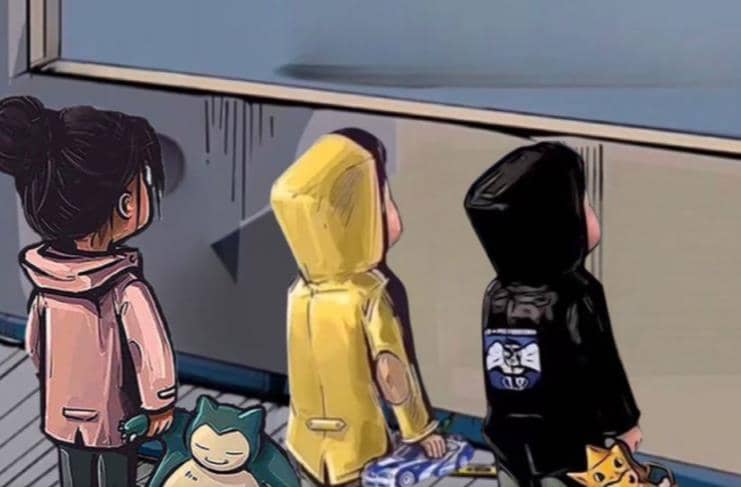 櫥窗看車男孩汽車頭像制作項(xiàng)目插圖