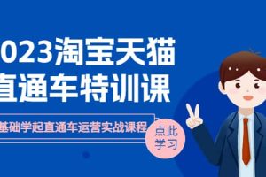 2023淘寶·天貓直通車評特訓課，0基礎學起直通車運營實戰課程（8節課時）