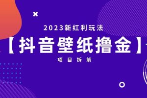2023新紅利玩法：抖音壁紙擼金項目