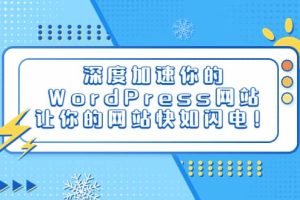 深度加速你的WordPress網(wǎng)站，讓你的網(wǎng)站快如閃電！