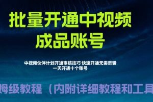 外面收費1980暴力開通中視頻計劃教程，附 快速通過中視頻伙伴計劃的辦法