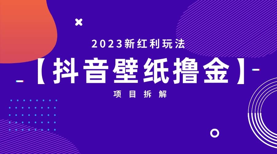 2023新紅利玩法：抖音壁紙擼金項目插圖