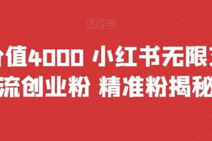 首發價值4000 小紅書無限艾特暴力引流創業粉 精準粉揭秘教程