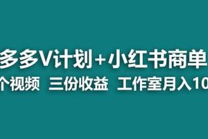 【藍海項目】多多v計劃 小紅書商單 一個視頻三份收益 工作室月入10w
