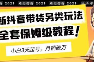 2023年最新抖音帶貨另類玩法，3天起號，月銷破萬（保姆級教程）【揭秘】