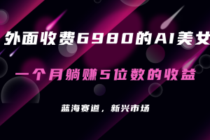 外面收費6980的AI美女項目！每月躺賺5位數收益（教程 素材 工具）